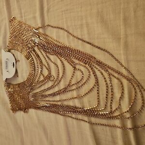 Elegant Rose Gold Tone Chain Necklace